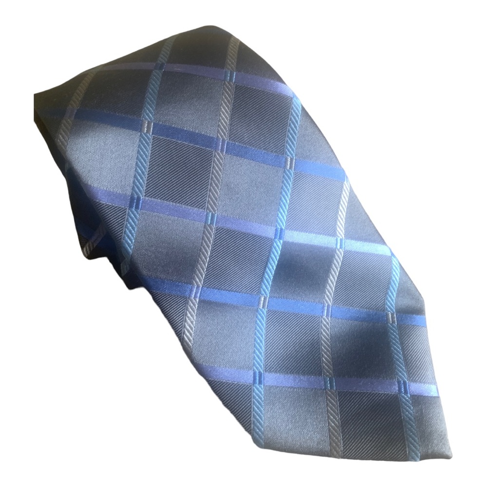 MICHAEL Michael Kors Men's 100% Silk Gray Blue Tie